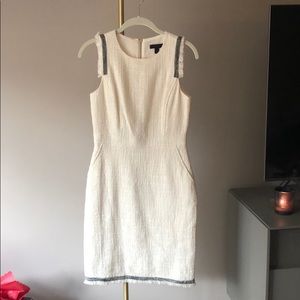 JCrew Sheath Dress in Textured Tweed - White